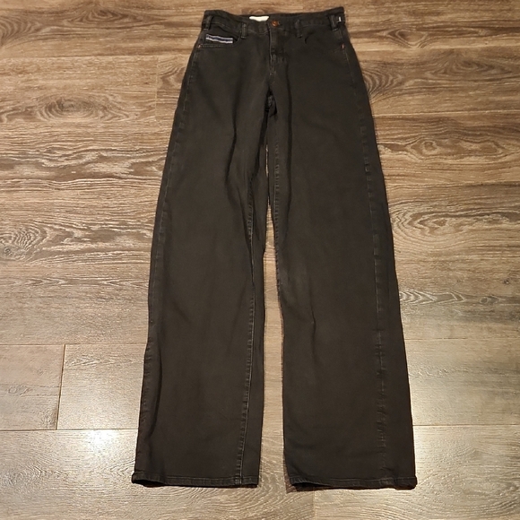 ❤️ ANTHROPOLOGIE PILCRO WIDE LEG JEANS SPORT CUFF JEANS, WASHES BLACK, 2 (26) - Picture 6 of 14